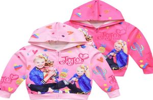 Jojo siwa flickor jacka blixtlås tunna hoodie rockar söta tjej barn vindbrytare ytterkläder mode barn cosplay kläder3756350