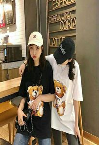 Women039s Tops TeesSummer design mountain bear Tshirt men and women fashion cartoon print short sleeve high quality cotton c9711064