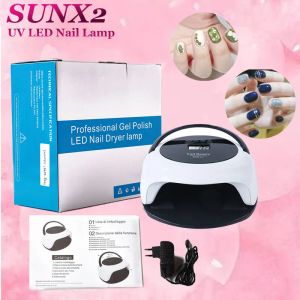 Rests Sunx2 Plus UV LED Nail Lamp 75W Handle Gel Polish Curing Auto Sensing 36 PCS Lamp med LCD -skärm smärtfri naglar manikyrverktyg