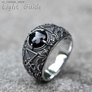 Cluster Rings 2022 NEW Mens 316L stainless-steel rings Vintage Lucifer Satan Punk Rock Personality Religion Jewelry Gift free shipping240408