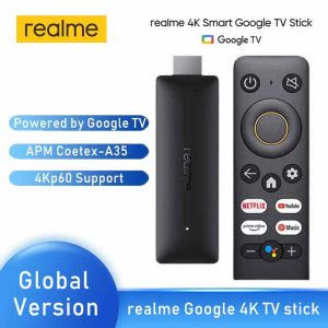 Box Realme 4K TV Stick Smart Google Global Versione 2GB 8GB HDMI 2.1 CPU Quadcore Dualcore GPU HDR 10+ 4KP60 Bluetooth 5.0