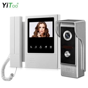 Dörrklockor Yitoo 4,3 tum Video Door Phone Home Security Intercom System Video Doorbell Outdoor Waterproof 700tvl Camera IR Night Vision