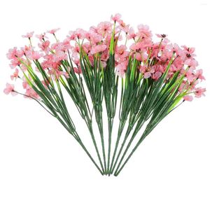 Kwiaty dekoracyjne 8 szt. Wystrój zewnętrzny sztuczny fioletowy kwiat bukiet rośliny wodne Fałszywe biuro