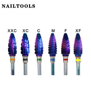 Bits NAILTOOLS Carbide Purple Large Cone milling cutters removel gel polish powder varnish Nail Drill Bit