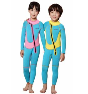 Çocuklar Kız Kızlar Tam Vücut Dalış Takımı Çocuk Antiuv 25mm Neopren Oneepiece Yüzme Wetsuit Bebek Sıcak Şnorkel Giyim 3858920