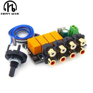 Förstärkare 4 Ways Select 1 Utgång från ingångssignalväljare Reläskort Audio Stereo Signal Switch Amplifier Board RCA för högtalare