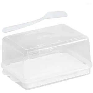 Tallrikar smörboxbehållare förseglade köksredskap Klar plastbricka Kylskåp Holskning Dessert Dish Storage