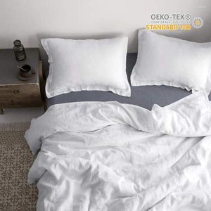 Bedding Sets LINEN STONE WASH SET Duvet Cover And Pillow Case With Embroidery