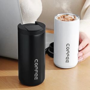 Thermos Cup Coffee Isolated Stainless Steel Thermal Glass Mug Sport Bottle With Comple Water White 400500ML 240402