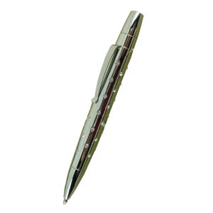 Pennor ACMECN HITECH INLAY CRYSTAL BALL POINT PEN MED 45 st Crystal Plated Silver Metal Heavy Pen Superior Level Crystal Diamond Pen