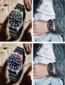 Mężczyźni Kwarcowe zegarek luksusowy silikonowy pasek pierścienia Pierścień Pierścień Męskie zegarki biznesowe 41 mm zegar ze stali nierdzewnej Męski Zegar PROSPEX wojsko S6957834