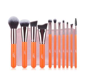 MSQ 11st Makeup Brushes Set Rose Gold Aluminium Make Up Borst Högkvalitativt syntetiskt hår med PU -läderfodral Cosmetic1611495