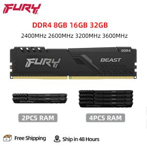 Printers Fury Beast Ddr4 8gb 16gb 32gb 3200 2400 2666 3600mhz Desktop Memory 288pin 1.2v Dimm Pc419200 21300 25600 28800 Ddr4 Ram