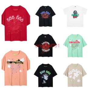 SP5DER Tees Designer Mens Red Spider Mens camisetas jovens bandido 555555 Angel T-shirt moda de rua