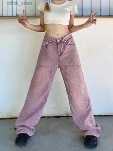 Frauen Jeans 2024 Koreanisch Y2K Fashion Vintage Baggy zerrissene Frachtjeanshose für Frauen Kleidung Weit Bein Straight Lady Hosen Ropa Mujer Y240408