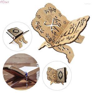 Party Decoration 2024 Wood Eid Al-Fitr Islamic Book Shelf Bible Frame Kuran Koran Koran Holy Stand Holder Rehal Home