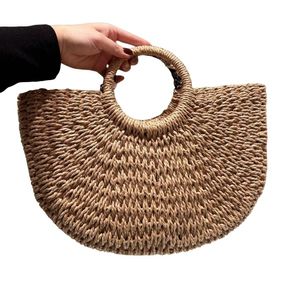 Summer Tote Beach Bag Designer Duża pojemność mody słomka ręczna tkana torba dla damskiej torebki świąteczne