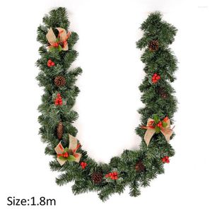 Flores decorativas 1.8m Christmas Rattan Garland Home Party Door Stairs Decor Decor Tree Ornamentos