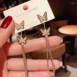 Dangle Ohrringe Korean Fashion Butterfly Quasten für Frauen Gold Farbe Long Pendientes Mujer Schmuck Bijoux Femme