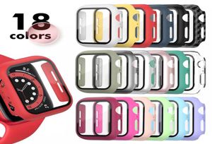 Casos de relógio para PC para Apple SmartWatch 38mm 40mm 42mm 44mm com cobertura completa da tela de vidro temperado3717839