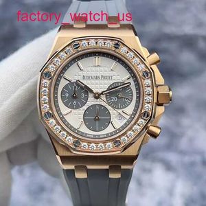 AP Mechanical Watch Watch Royal Oak Series 26231OR Rose Gold Diamond Automatic Mechanical Womens Watch 37 мм