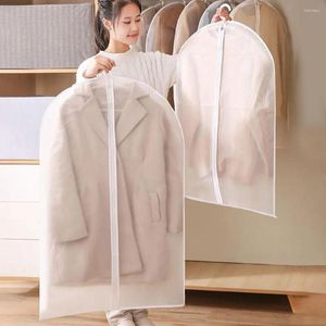 Storage Boxes Garment Dust Cover Set Of 5 Transparent Clothing Covers With Hanging Hooks Zipper Closure For Moisture-proof Dustproof