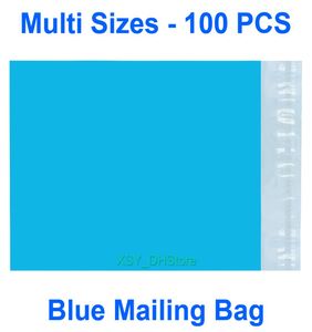 Multi Sizes 100 PCS Blue Poly Mailing Bag NonPadded Envelope Mailer Width 110 320mm 43quot to 125quot x Length 180 3711665