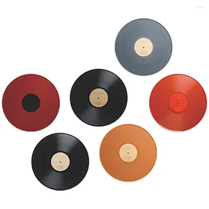 Tapeten mit Tapeten 6 PCs Dekor Rekord Wandaufkleber Retro Room Music Studio Paper Cut gefälschte Platten CDs