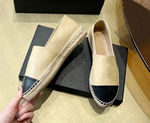 Lambskin espadrilles Cap Toe 100 ٪ مصممين جلدي حقيقيين نساء Canvas Espadrilles Flats فستان فاخر أحذية متوازيات غير رسمية مقاس الصياد كلاسيكي الحجم 35-42 01