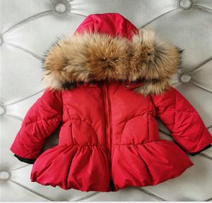 fashion Girl boy Jacket Parkas Coat With Hood For Girls Warm Thick Down Jackets Kids Hooded Real 100 Fur Winter Coats3404731