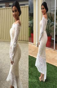 Mermaid Long Sleeves Cocktailkleider 2019 Arabisch Dubai Style Lace Formal Club Wear Homecoming Prom Party Kleider Plus Größe Custom M1405408