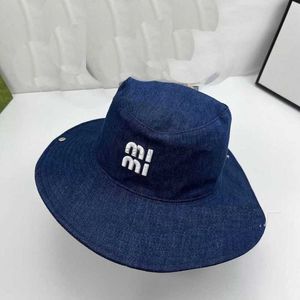 Denim Bucket Hat Women Fashion Solid Letter Wide Brim Hats Men Outdoor Causual Embroidery Hats RR3663