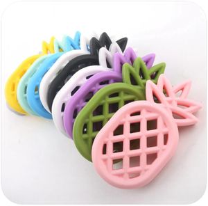 Baby silikon teether tugga silikon ananas sensoriska leksaker tänder smycken diy sjuksköterska tillbehör baby teether1828353