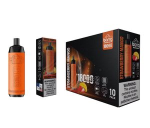 18K Puff Bang 18000 Puff Ujeżdżalne do ładowania Vape Empinettes Cewka siatkowa 24 ml e-liquid Puff 18K Vaper 0%2%3%5%12 Kolory Djejder elektroniczny papieros elektroniczny