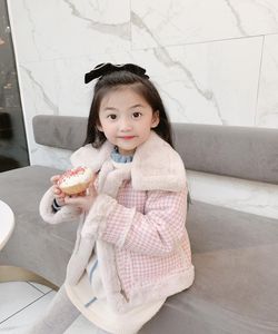 Baby Girls Rabbit Woolen Jackets Winter Fashion Children039s Warm Coat Kids Girl Pink Outerwear5386853