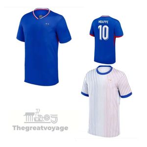 Francês 2024 Copa da Euro Home fora Jersey MBAPPE Jerseys Dembele Camavinga Kante Maillot de Foot Zidane Griezmann Homens Homens Mulheres Fãs Camisa de Futebol de Jogador