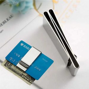 Money Clips Metal Stainless Steel Folder Stripe Print Silver Cash Clamp Holder Slim Card Id Men Women 240409