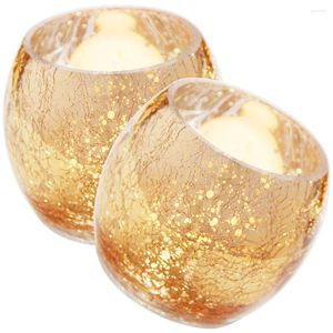 Candle Holders 2 Pcs Bracket Frosted Glass Holder Dinner Table Decor Diffuser Votive Wedding