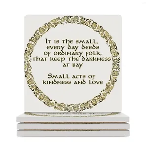 Table Mats Small Acts Ceramic Coasters (Square) Eat Cute Kitchen Supplies