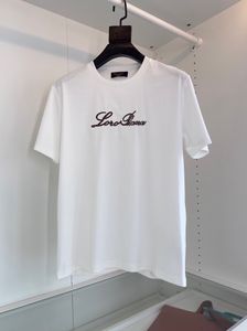 Erkekler Tişört Yaz Mulberry İpek Loro Yuvarlak Boyun Kısa Kollu T-Shirts Piana