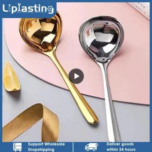 Spoons Small Spoon Mirror Reflection Round Stainless Steel Porridge Kitchen Bar Supplies Household Drinking Durable