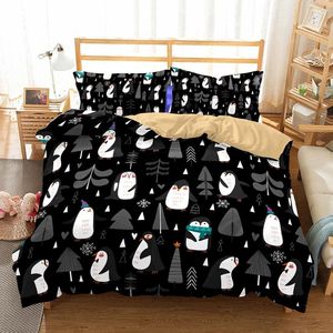 寝具セットベッドセットカバーかわいいベッドau eu comforter kiss black bedclothes duvet pillowcovers 3dクリスマス