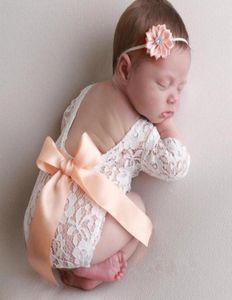 2020 recém -nascido infantil garotas meninas de renda adorável macacão floral roupas de macacão
