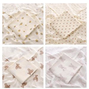 Blankets Born Receiving Blanket Baby Swaddle Wrap Cotton Muslin Bedding Infant Bath Towel Pography Props
