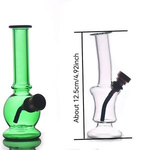 Wholesale Cheap Small Smoking tobacco pipe Cheap Mix colorful Travel glass water dab rig bong Hookah with metal dry herb smoking bowl with gift box