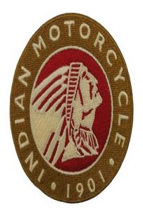 1901 Indian Motorcycle Rocker broderat järn på patch Motorcykel Biker Club MC Front Jacket Punk Vest Patch Detaljerad broderi5166259