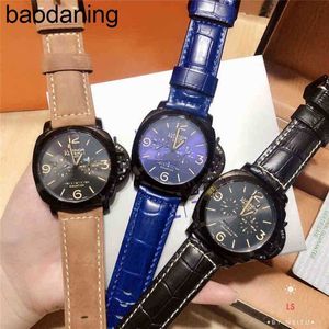 Mens High Panerass Quality Designer Mens Mens Mechanical Wristwatch Full Function Fashion Business Leather Classic Liu J43.