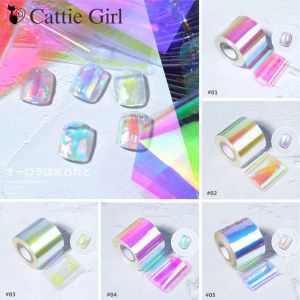 Tool 100m Aurora Nails Celofane Film Starther Papel Glass Paper Korean Nail Trend Design Ice Cube Manicure Diy Nails Decoração