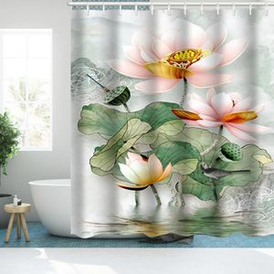 Shower Curtains Bathroom Curtain Abstract Flower Color Partition Polyester Cloth Door