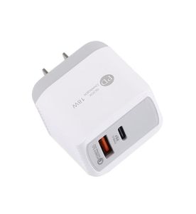 Cell Phone Chargers USB PD 18W Quick Charge QC 30 EU US UK Plug Fast Charger For iphone 12 mini pro max 11 Samsung S20 S21 ultra 8609226